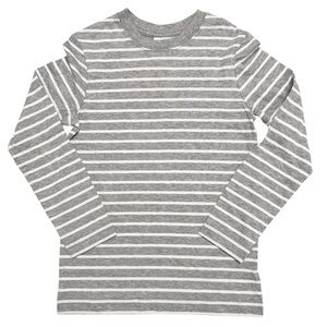 Hanna Andersson Gray Striped Long Sleeve Pajama Top NWT 8